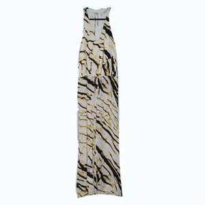 Ramona La Rue Wide Leg Sleeveless Silk Jumpsuit Tiger Print XS or S
